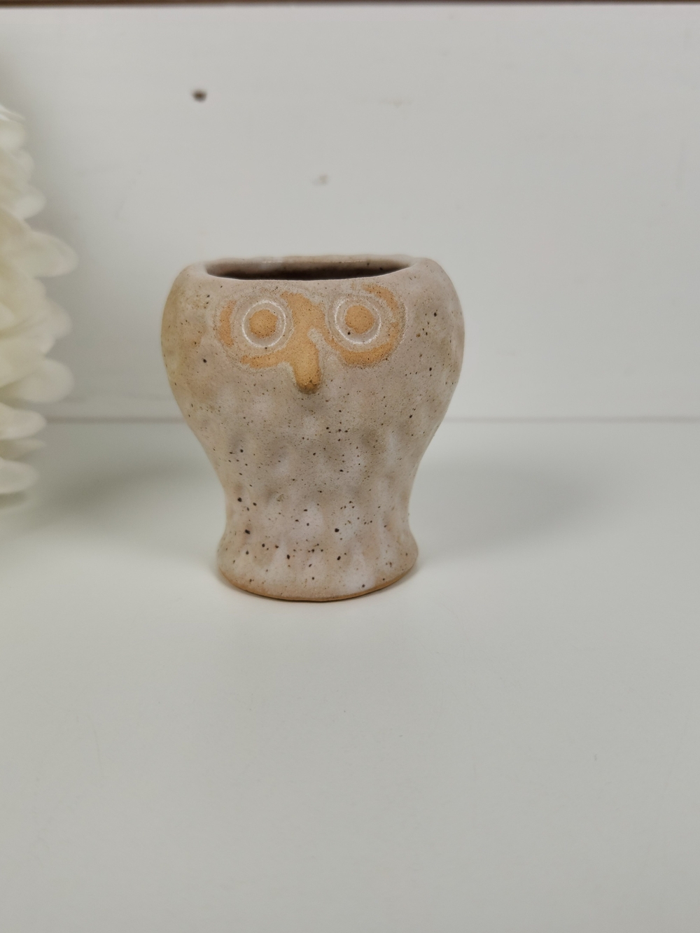 Small Vintage Pottery Owl Bud Vase | Cute Owl Figures